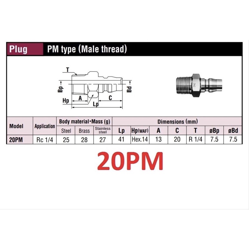 HHS Đầu nối nhanh ren 1/4 - đầu chuyển ren 1/8 sang 1/4