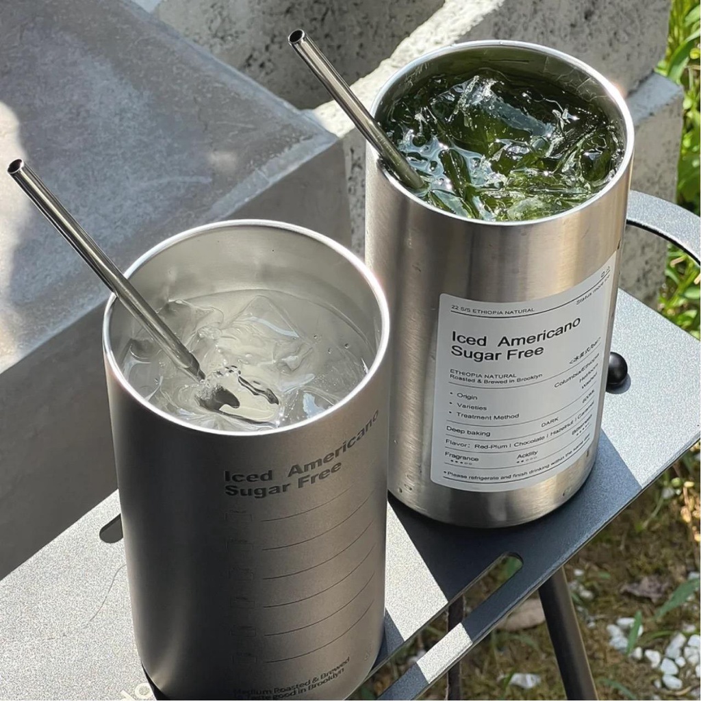 Cốc giữ nhiệt INOX, bình giữ nhiệt bằng thép không gỉ có ống hút uống coffee hiệu suất 6-8 tiếng