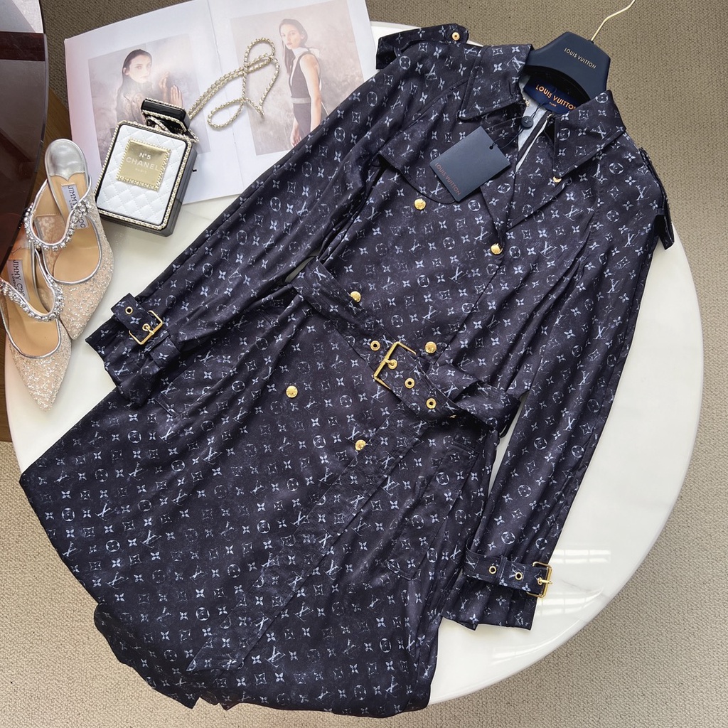 Áo khoác nữ dáng dài thời trang cao cấp Louis Vuitton LV phong cách sang trọng