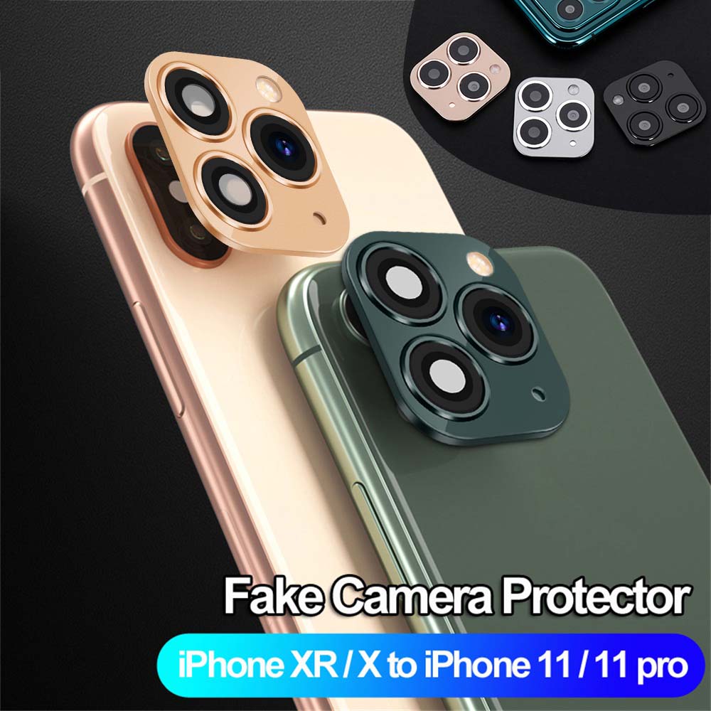 Vỏ ống kính máy ảnh cho iPhone XR For iPhone X/XS Max Camera Lens Sticker Tempered Glass Change to iPhone 11