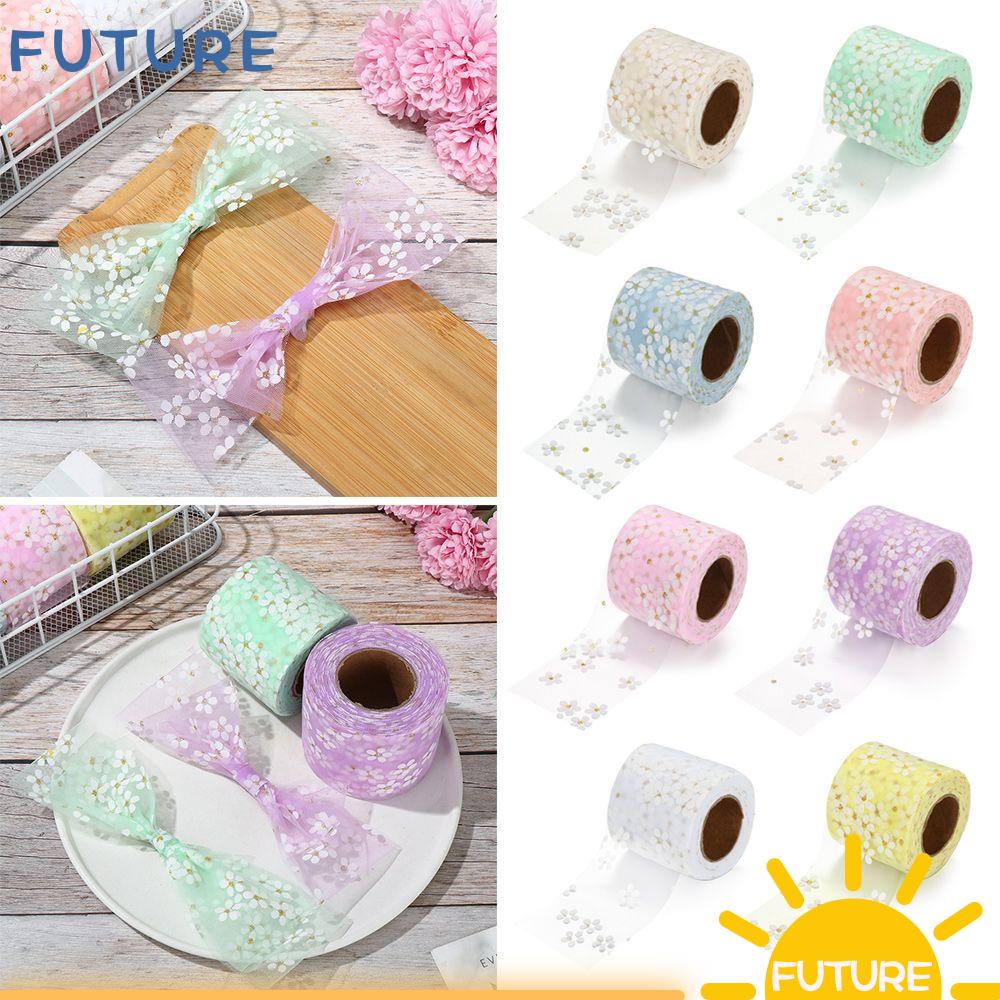 Cuộn Dây Ruy Băng Vải Tuyn 6cm 25Yards Nhiều Màu Sắc Dùng Trang Trí Thủ Công