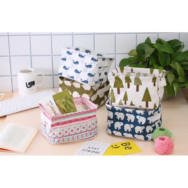 Giỏ vải, Túi vải , Sọt vải đa năng 20,5cm*16cm*13cm