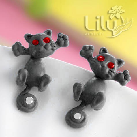 Bông tai mèo màu đen-BT210