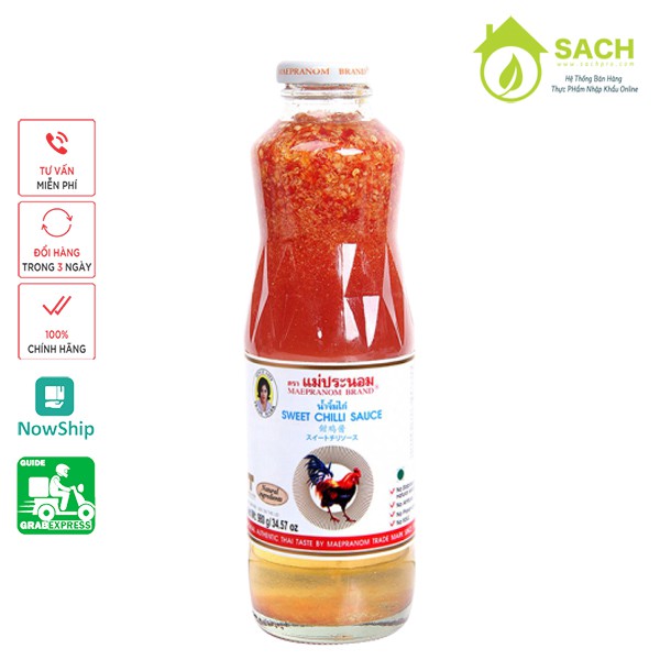 Sốt Chua Ngọt Thái Lan Sốt Gà Thái Lan hiệu Mae Pronnom Sweet Chilli Sauce 980g Chai Thuỷ Tinh Cao Cấp