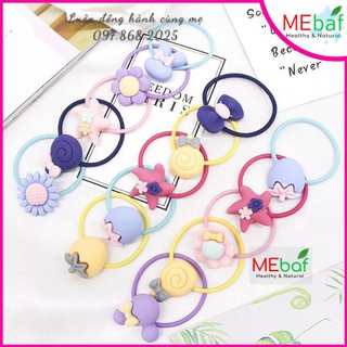 Set 10 dây cột tóc co giãn nhiều màu dễ thương cho bé gái