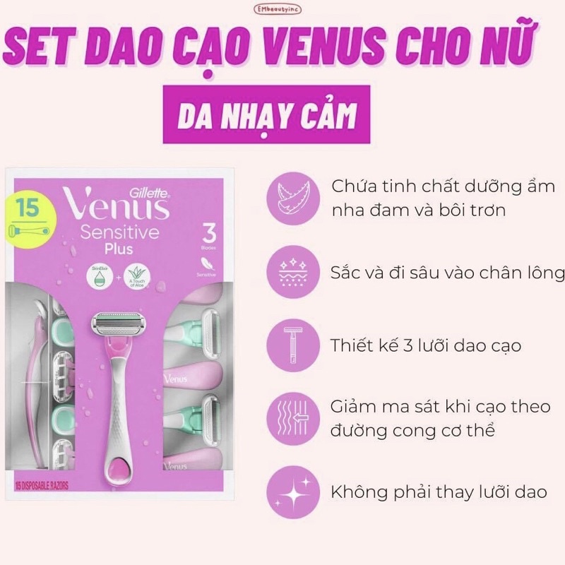 Dao cạo lông Venus cho da nhạy cảm