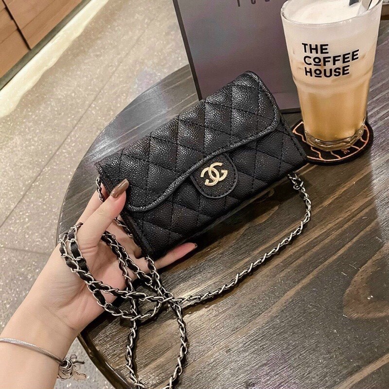 Túi ví đeo chéo nữ đi chơi đẹp da sần, Túi Xách Nữ Đeo Chéo Thời Trang Dây Da Xích Mini Cao Cấp Sang Trọng Size 17 M52