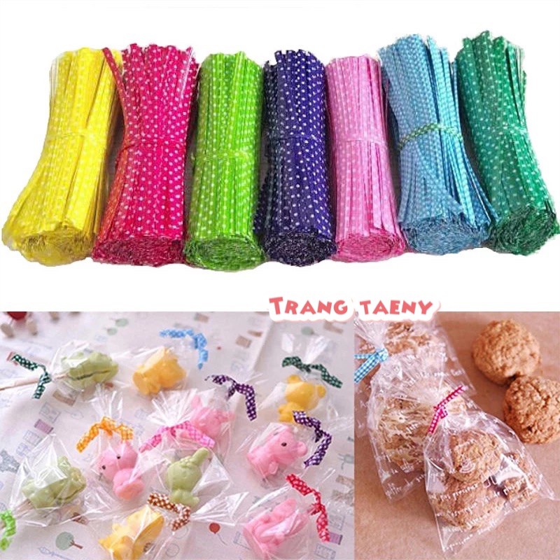 Dây thiếc chấm bi buộc túi bánh kẹo (100c)