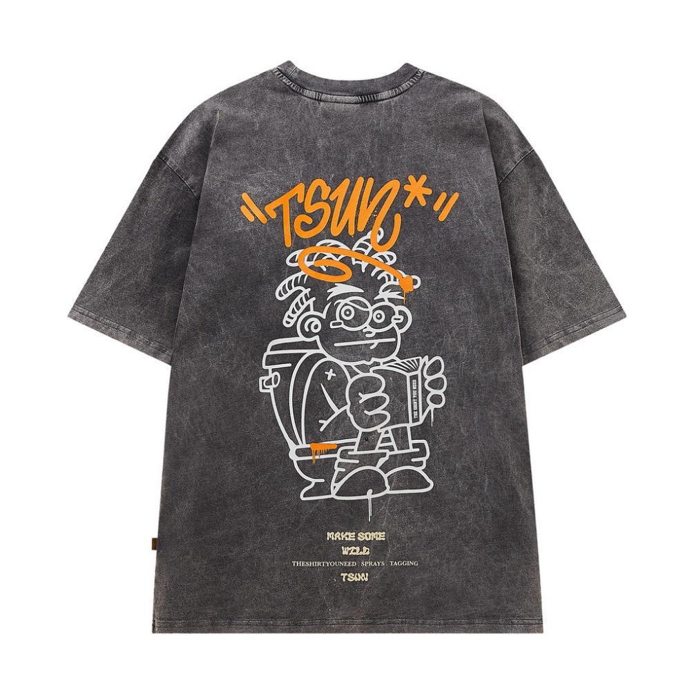 Áo thun TSUN MSW Wash Tee - Xám - Unisex