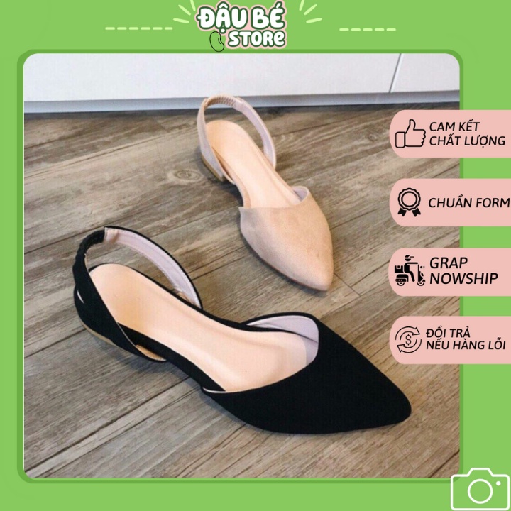 Giày Dép Sandal Hai Phân Da Lộn Quai Sau Thời Trang Cho Nữ - Daube - D014