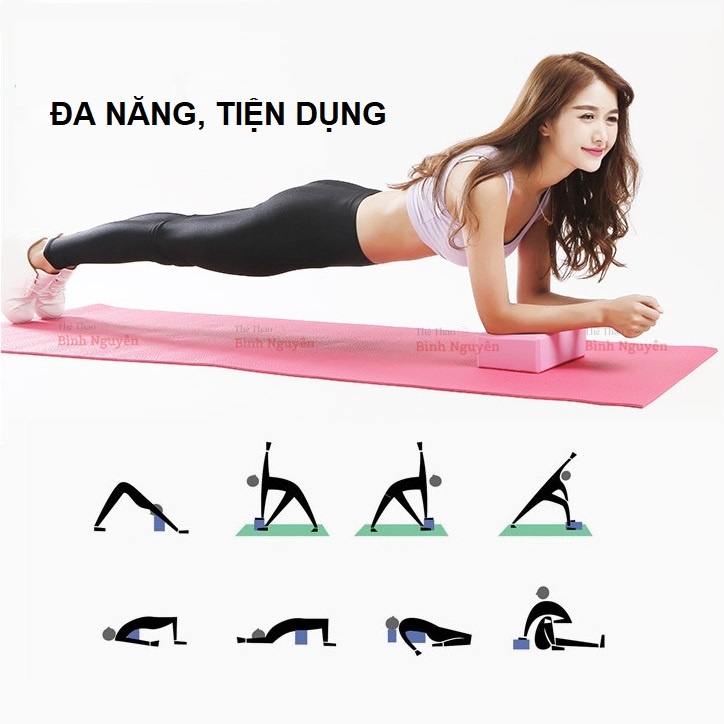 Gạch tập yoga - Yoga block xốp EVA nén bền chắc , chống trượt , chống mài mòn điều chỉnh sai tư thế , hỗ trợ tập luyện