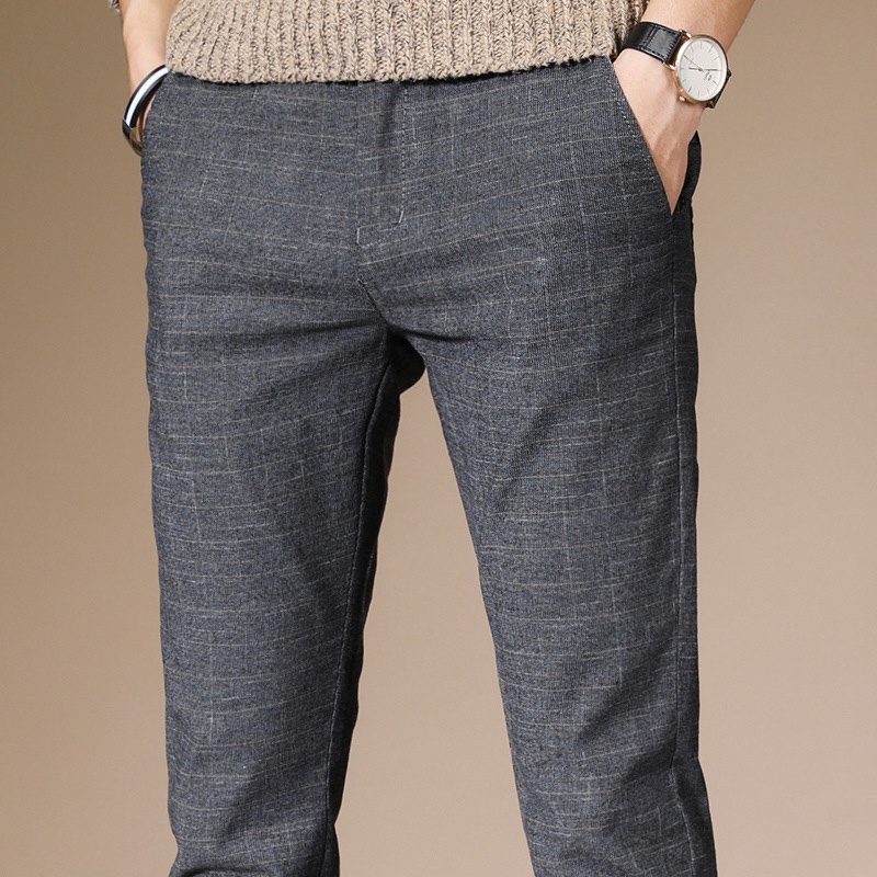 Quần Dài Vải Lanh cotton Ống Đứng Ôm Dáng Phong Cách Hàn Quốc Cho Nam
