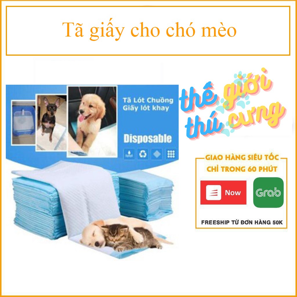 [Mã 157FMCGSALE giảm 8% đơn 500K] Lẻ 1 miếng Tã giấy cho chó mèo (2 size) dùng lót khay vệ sinh chó hoặc lót chuồng chó