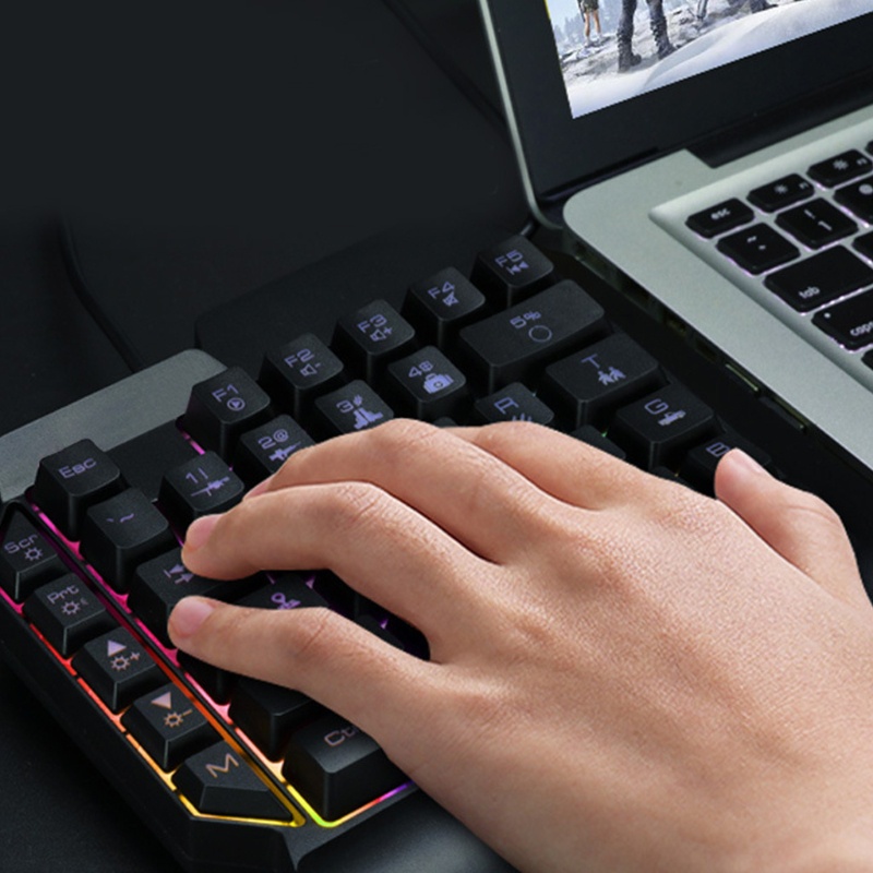 lucky* 39 Keys PUBG Keycap Version Mechanical Backlit Keypad, USB Wired Gaming Keypad with Breathing LED