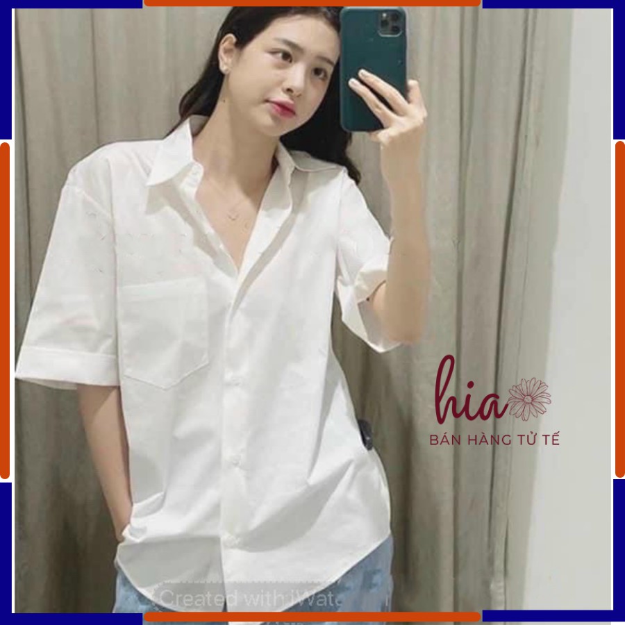 [HOT ITEM] Áo sơ mi trắng tay lửng lụa cao cấp có túi