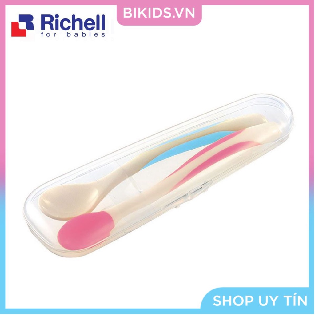 Bộ 2 thìa Richell (xanh lơ - hồng) RC21161