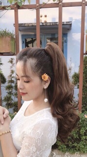 Ngoặm tóc giả xoăn đuôi-ảnh thật
