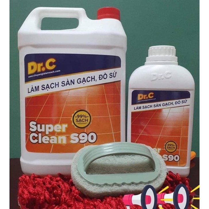 Super Clean S90 - Tẩy xi măng, vệ sinh sàn gạch, các vết bẩn lâu ngày, tẩy rêu mốc