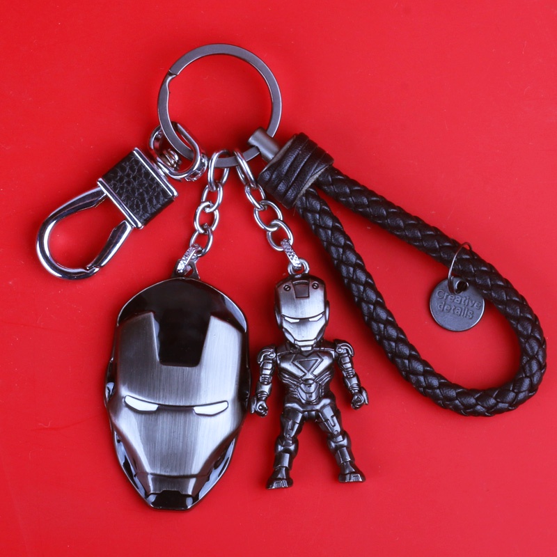 Móc Khóa IRONMAN Avengers Màu Bạc Cao Cấp- Móc Khóa Hình Siêu Anh Hùng Thép Titan Không Gỉ -IRONMAN Avenger