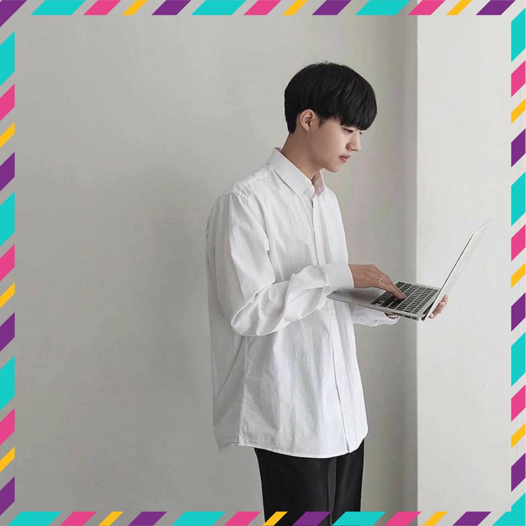 [ẢNH THẬT] Áo Sơ Mi Trắng Dài Tay Phong Cách Thời Trang Hàn Quốc Siêu Hot | BigBuy360 - bigbuy360.vn