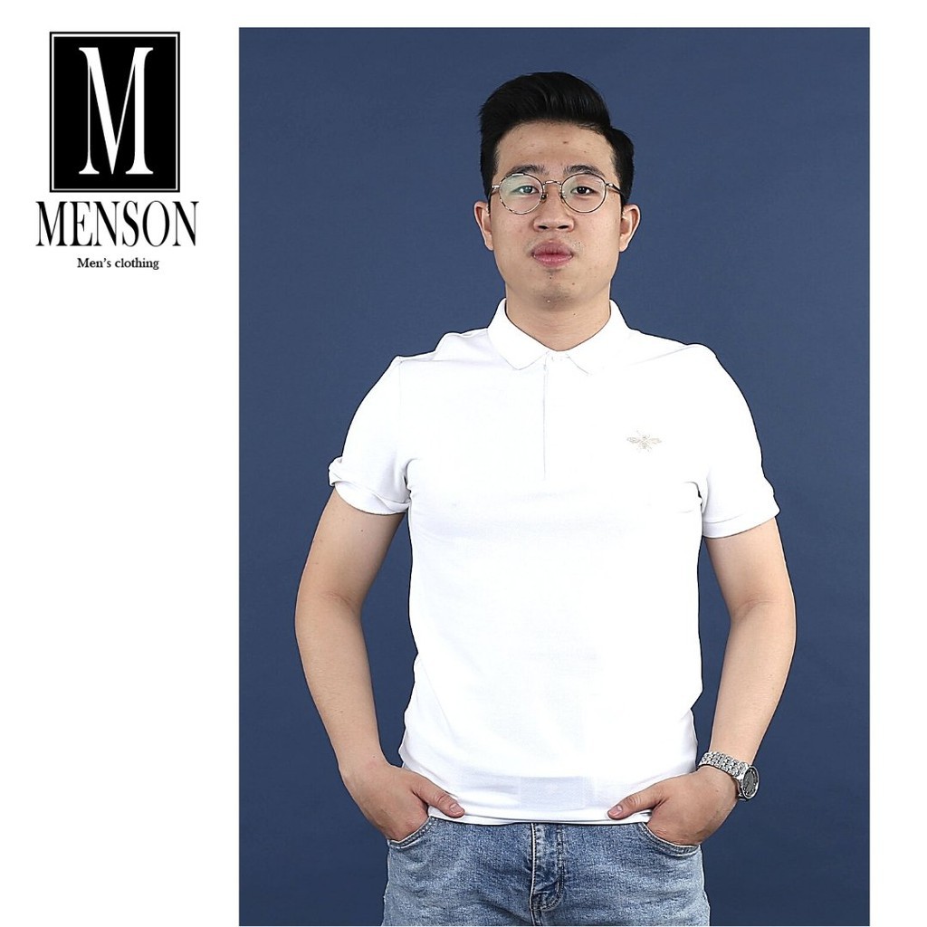 Áo polo nam con ong⭐️HÀNG HIỆU⭐️Polo nam mùa hè cao cấp - Áo thun nam đen chất mát MENSON M-6718  ྇