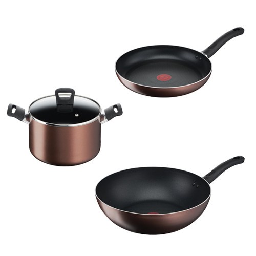 Combo Tefal Day By Day Chảo chiên 24cm &amp; Nồi 20cm &amp; Chảo xào 26cm