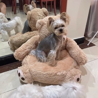 Ổ đệm mèo hình gấu Teddy size lớn - Ổ đệm chó mèo