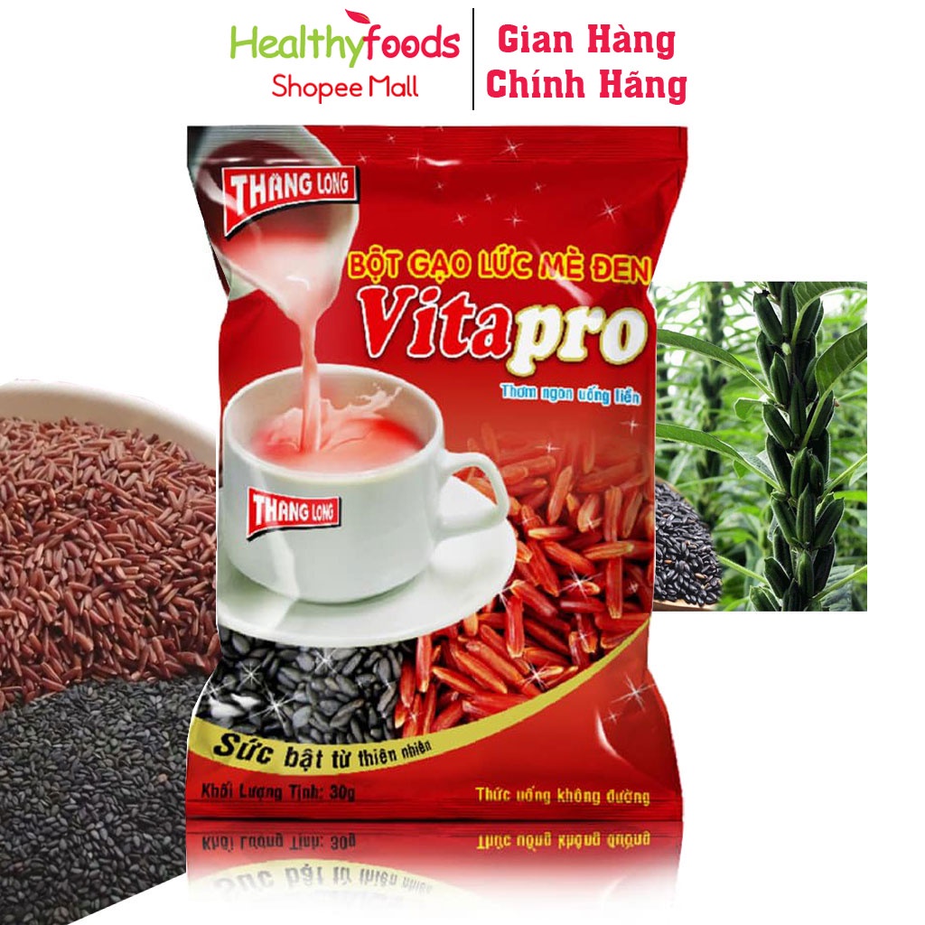 Bột gạo lức mè đen Vitapro 300gr thơm ngon uống liền