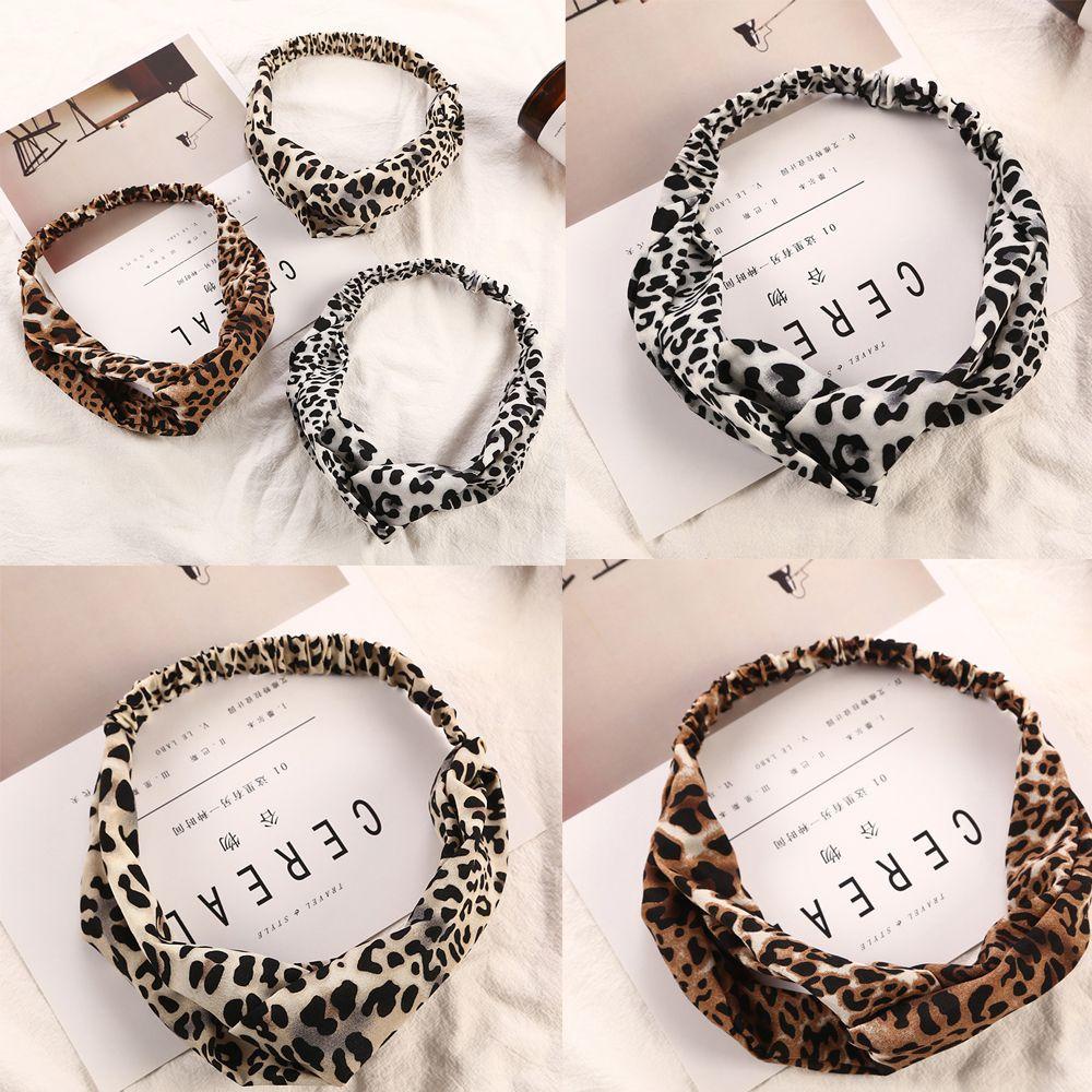 ANEMONE Băng Đô Cài Tóc Thắt Nơ Họa Tiết Da Báo Phong Cách Hàn Quốc