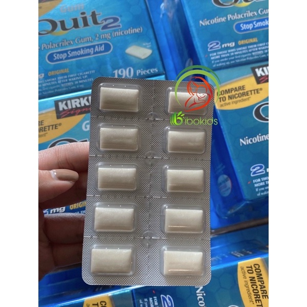 Kẹo gum cai thuốc lá kirkland gum quit Mỹ