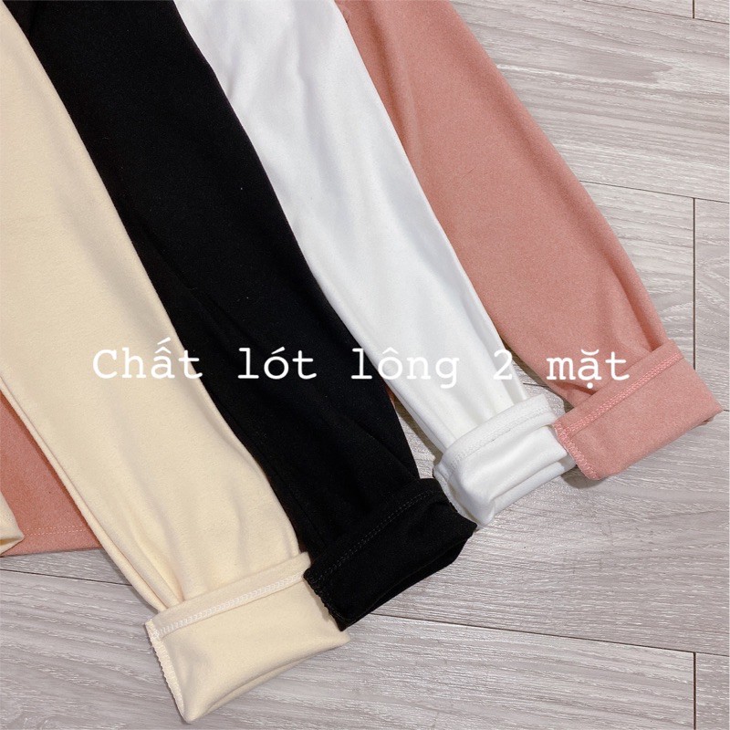 Xả hàng - Áo giữ nhiệt cổ cao 3p in chữ nỉ 2 mặt, Áo nỉ cổ cao dài tay GN1167 - NhiNhiShop