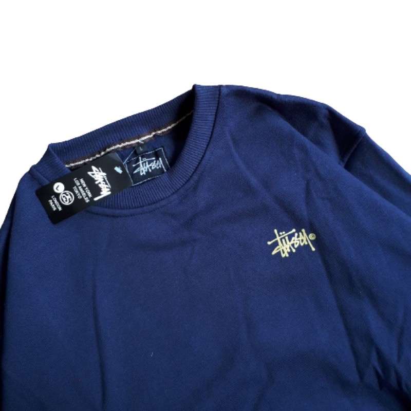 STUSSY Áo Sweater Cổ Tròn Màu Xanh Navy Đơn Giản Thời Trang Cho Nam Giới | BigBuy360 - bigbuy360.vn