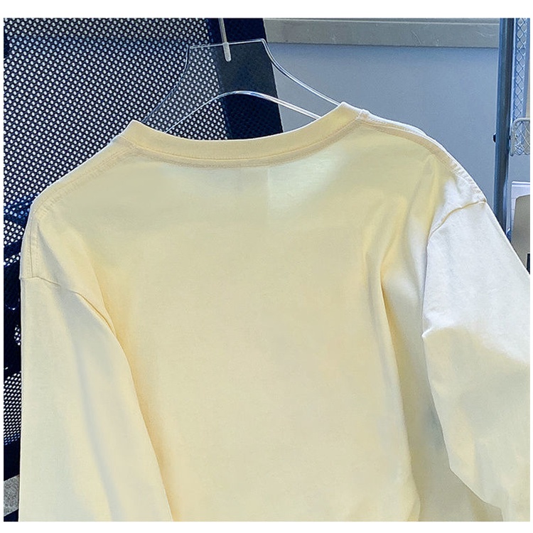 Áo Thun Cổ Tròn Dáng Rộng In Hình Mặt Cười Thời Trang Mùa Thu Mới Cho Nữ