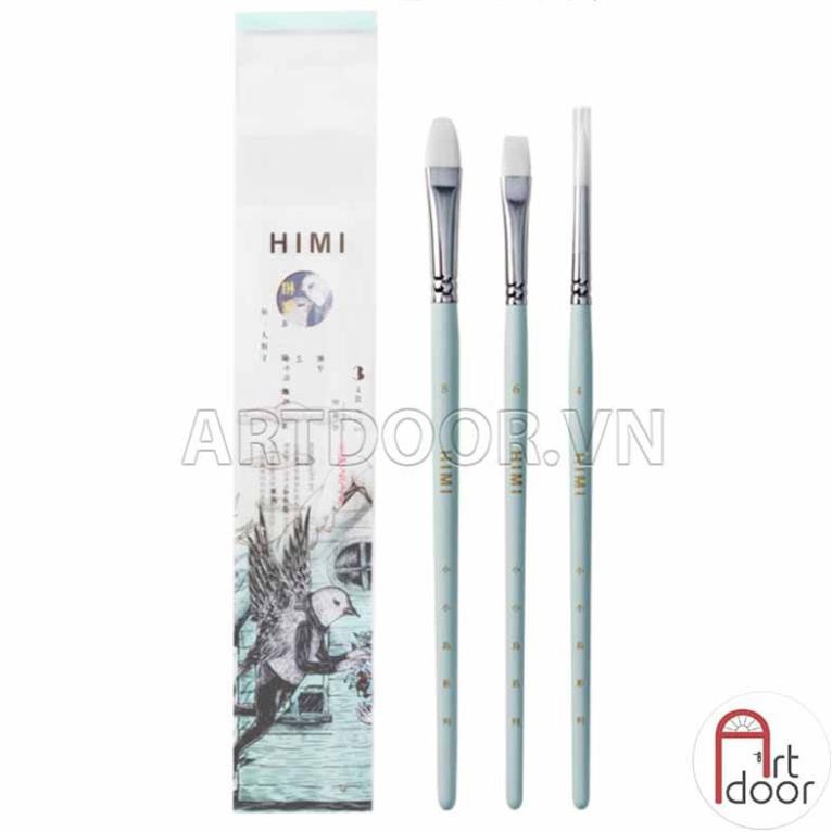 Bộ Cọ vẽ màu nước HIMI, Gouache, Acrylic bộ 3 cây - Họa Cụ Hakuart