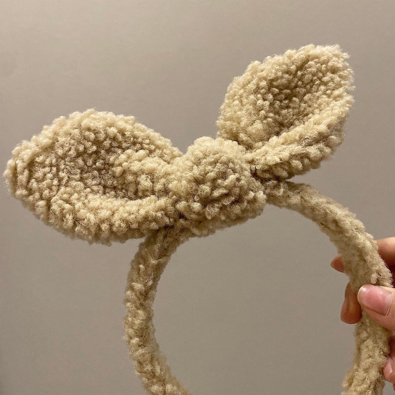 Băng Đô Tai Thỏ Phối Lông Xù Hoạt Hình Dành Cho Trang Điểm / Rửa Mặt / Biểu Diễn Sân Khấu