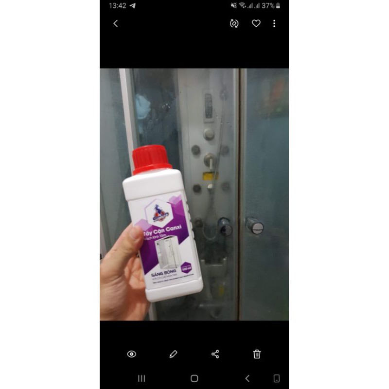 Nước tẩy cặn canxi vách kính phòng tắm, gương siêu sạch Sabo K không mùi