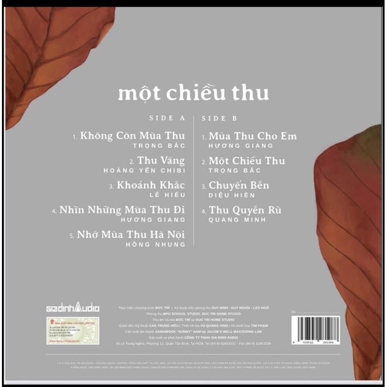 đĩa than Một Chiều Thu - Vinyl với những ca khúc thu huyền thoại