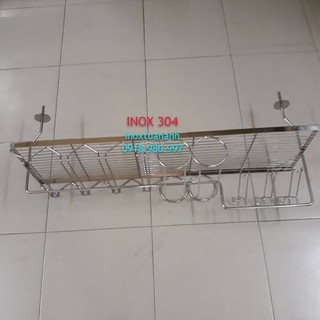 Quầy treo ly chai, kệ treo quầy bar inox 304 TL2C100