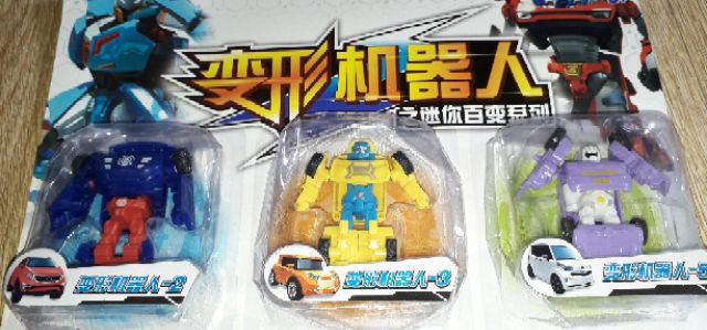 Sét 6 chiếc xe các loại lắp ráp biến thành robot bằng nhựa rất đẹp