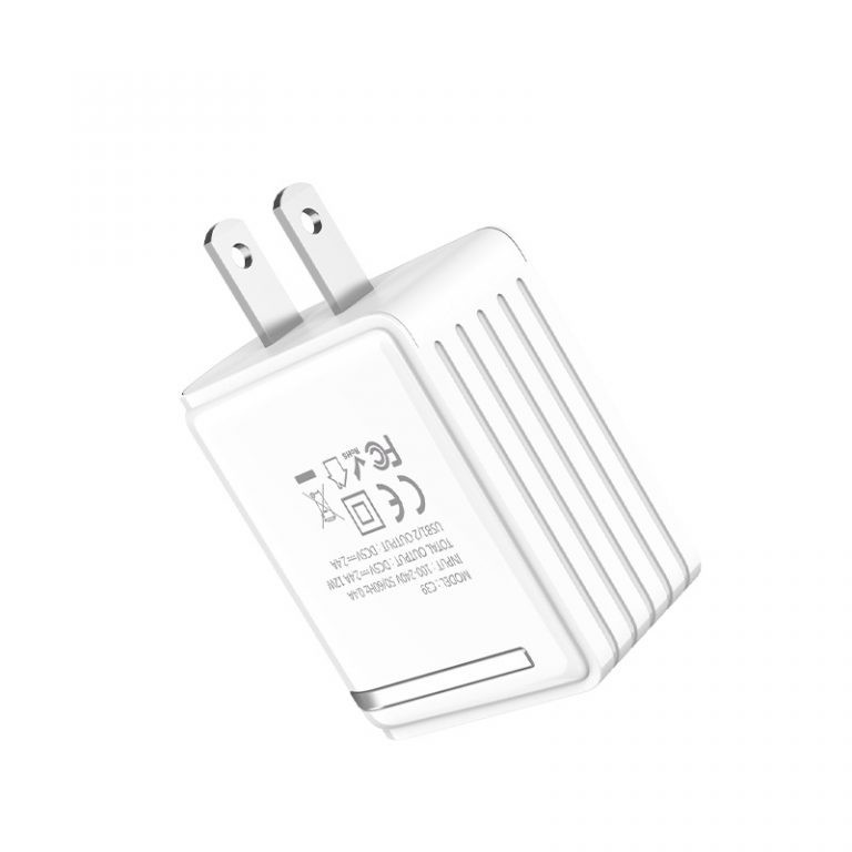 Củ sạc nhanh Hoco C39 2 cổng USB 2,4A có đồng hồ đo dòng điện tương thích nhiều thiết bị