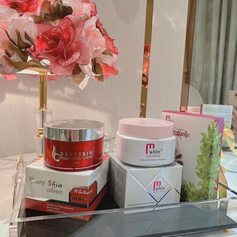 Bộ Kem Dưỡng Truyền Trắng Mạnh BABY SKIN Cho Da Ngăm Đen, Chai Lì