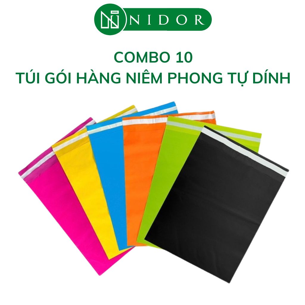10 Túi Gói Hàng Niêm Phong, Bịch Đóng Hàng, Bao Bì Gói Hàng Tự Dính