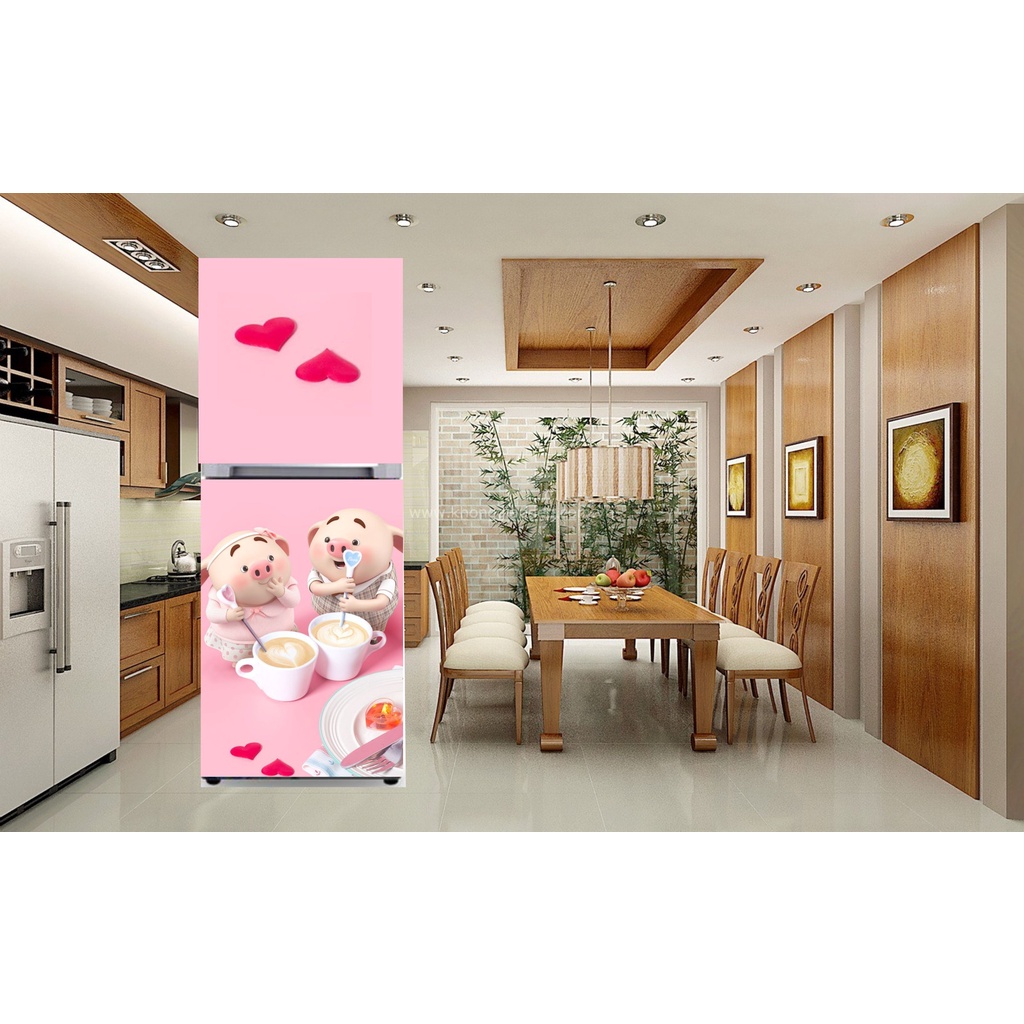 Giấy dán tủ lạnh chất liệu decal cao cấp chống thấm độ bền cao - miếng dán tủ lạnh mẫu siêu đáng yêu