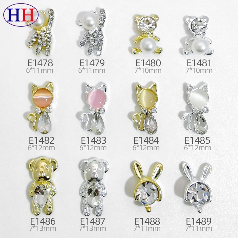 Hàng Có Sẵn Phụ Kiện Trang Trí Móng Tay Bằng Hợp Kim Đính Đá Opal Hình Thỏ Cáo Mèo Phong Cách Desire Cao Cấp Sang Trọng Bán Trực Tiếp Từ Nhà
