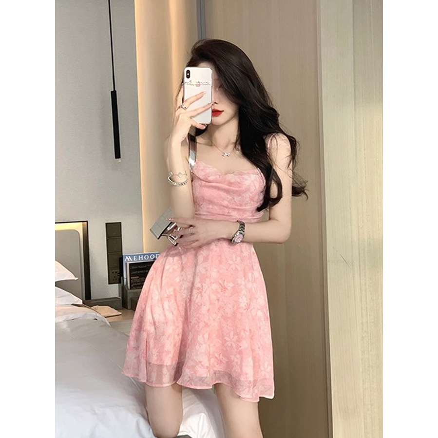 Jane Đầm hoa voan hồng tiểu thư mùa hè ẢNH THẬT CUỐI