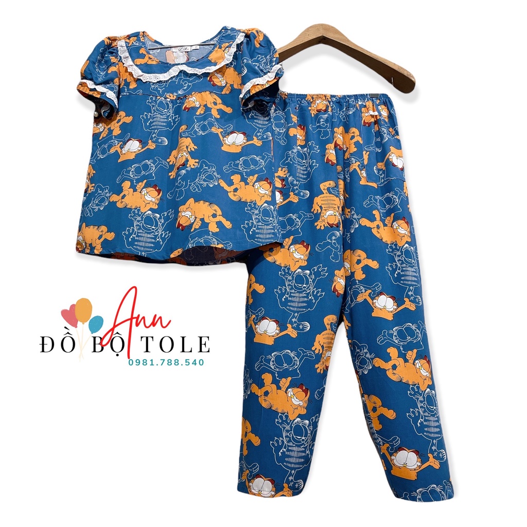 [ ĐỒ BỘ TOLE ] Tay ngắn quần dài cổ sen phối ren ( 45-72kg) | BigBuy360 - bigbuy360.vn