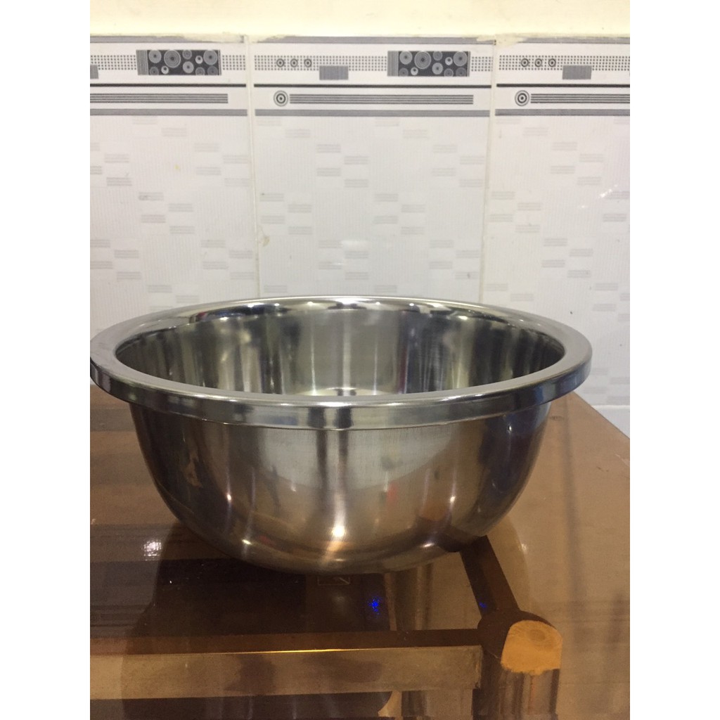 [DEAL GIẢM] THAU Thau inox rửa rau, củ, quả dày đẹp size 32cm hàng Cao Cấp