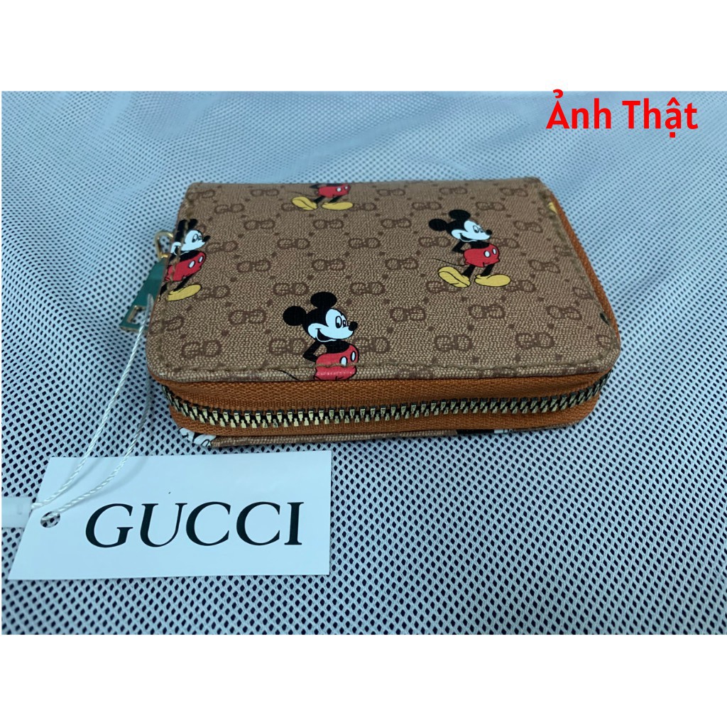 Ví Mini Cầm Tay Nữ In Hình Mickey 3 Màu Hot Nhất Năm Nhiều Ngăn Tiện Dụng