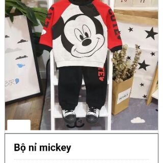 Bộ nỉ Mickey đỏ Hm