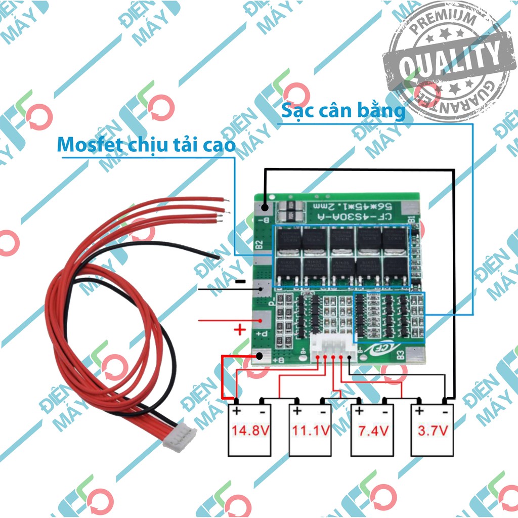 DMF5 Mạch Sạc Và Bảo Vệ Pin 14.4V 16.8V 4S 30A sạc cân bằng và bảo vệ cell Li-ion